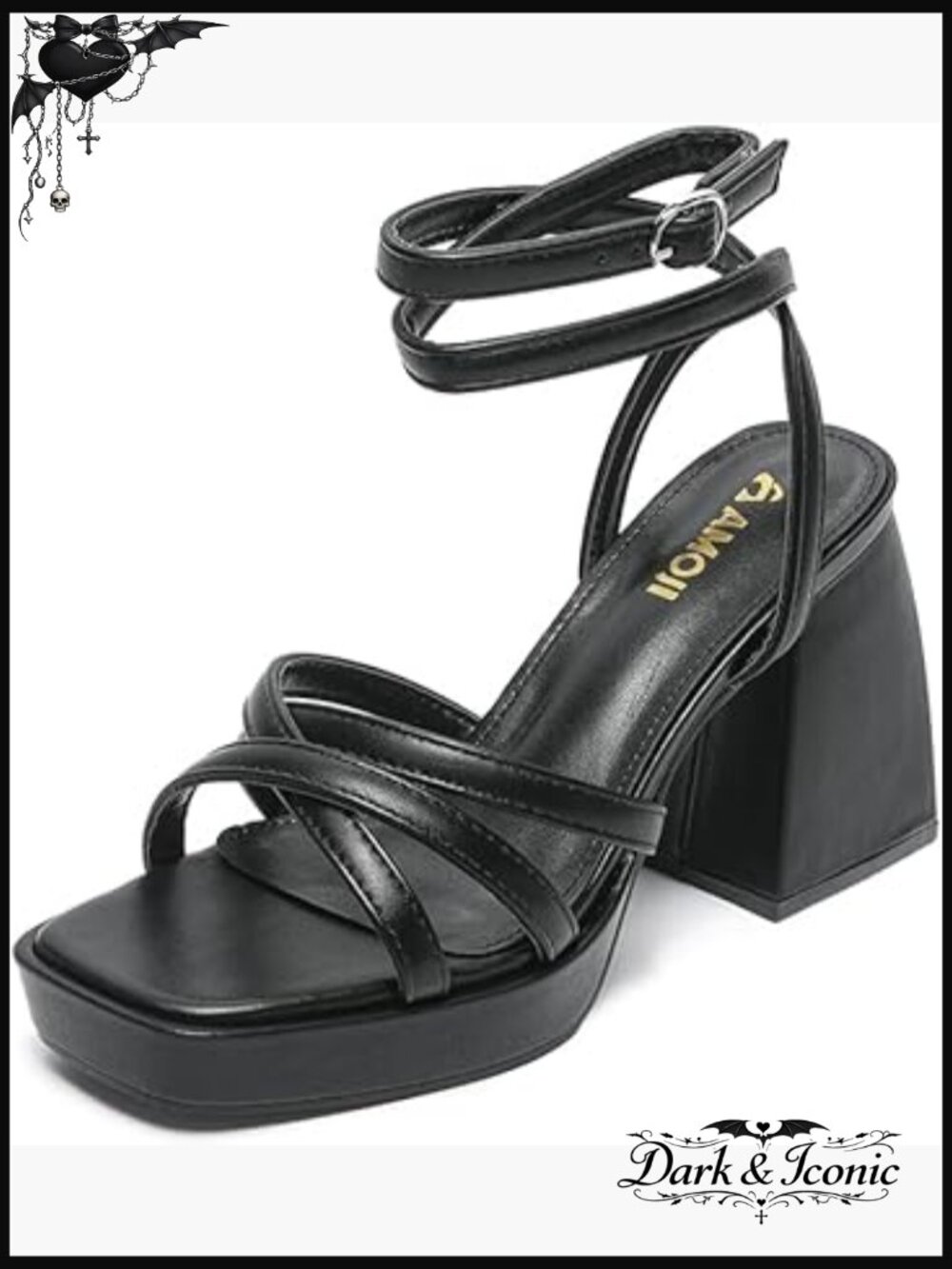 4 Inch Platform Chunky Heel Strappy Ankle Strap Block Heeled Sandals